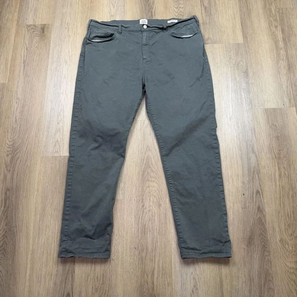 Flint And Tinder Pants Mens 40x30 Gray Tapered Fit 5-Pocket Cotton Chino Casual